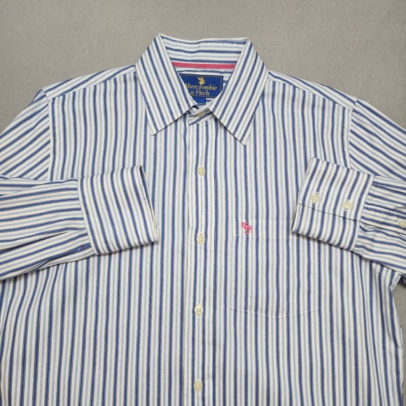 Abercrombie & Fitch Other - Abercrombie & Fitch Button Down Blue White Striped Preppy Mens Large